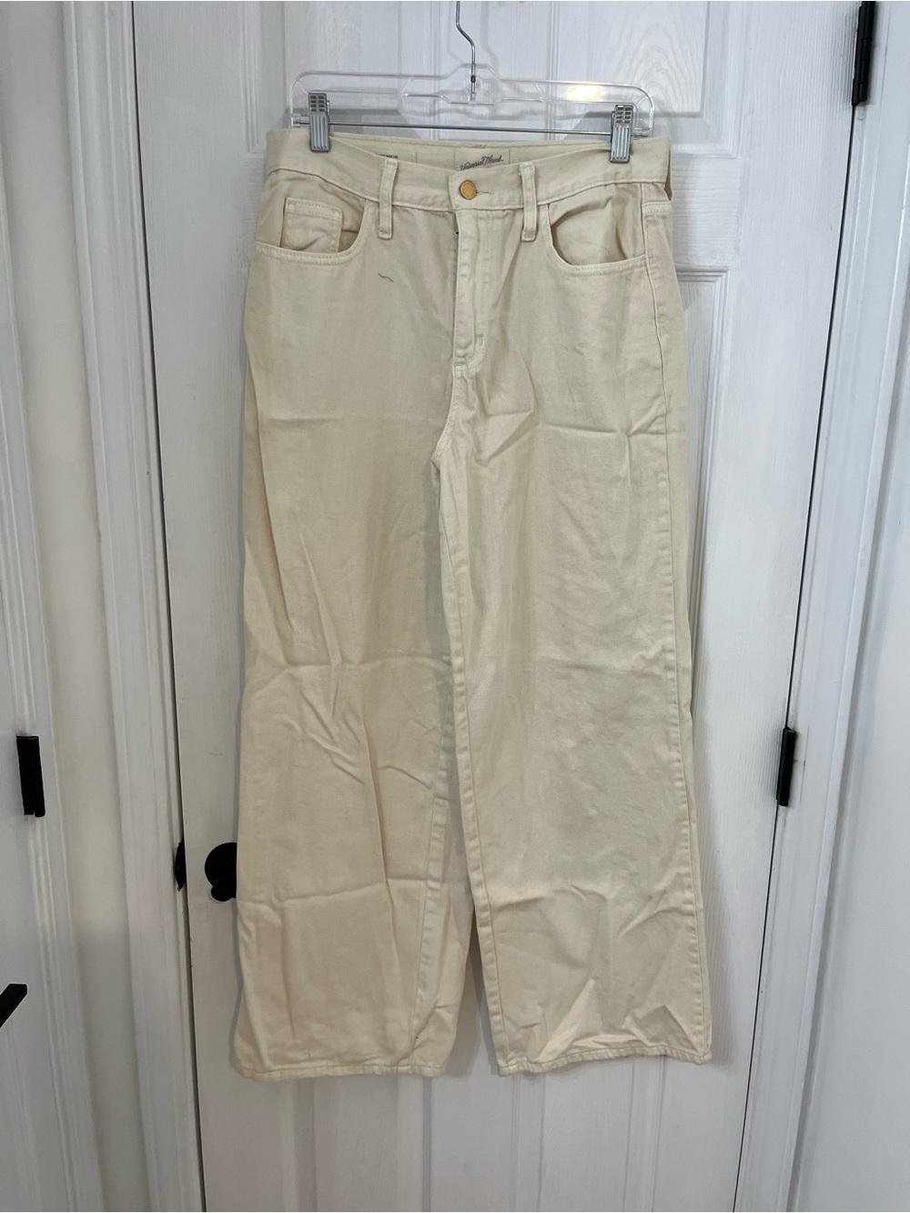 Wide-Leg Cream Women’s Jeans